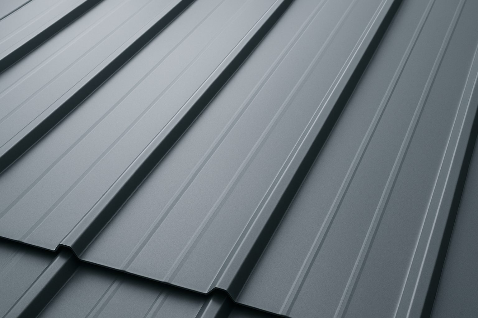 close-up view of a metal roofing surface showcasing the texture and panel design